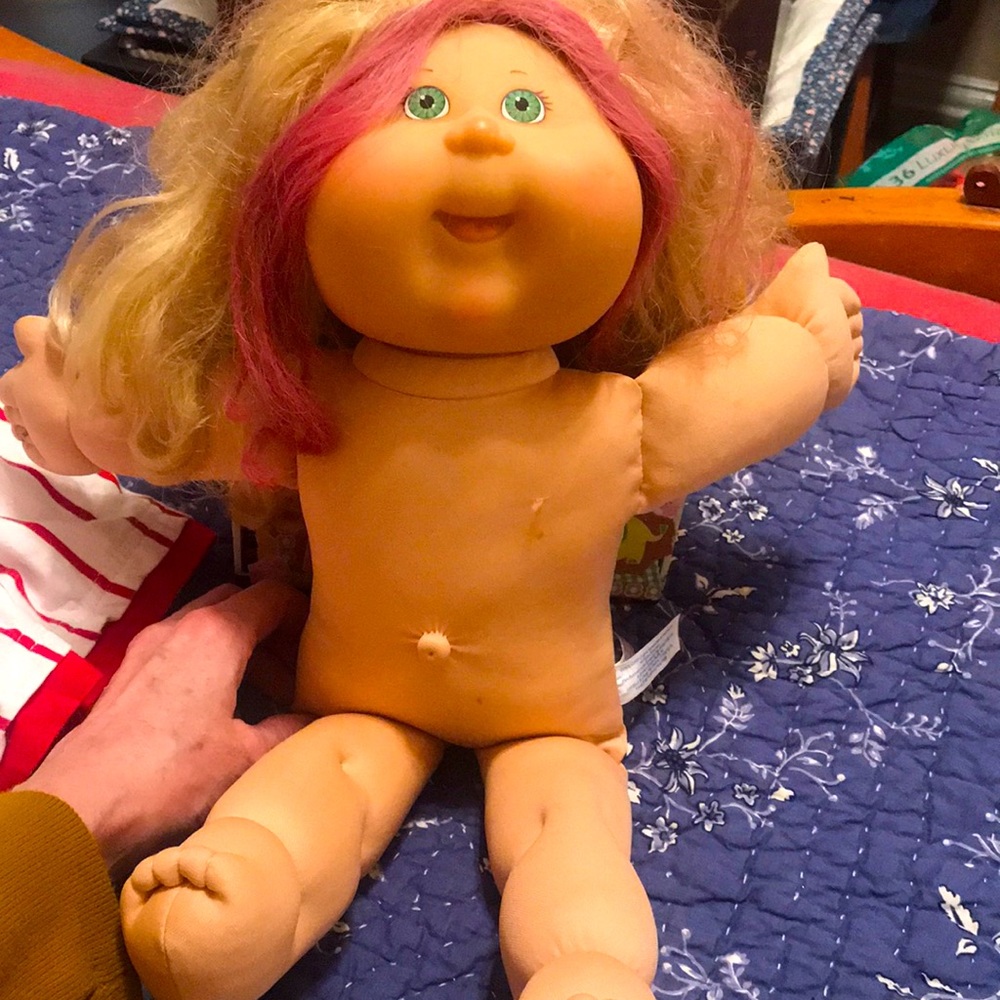 Cabbage Patch Doll with Blonde and Purple Hair